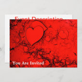 Empfindliche Herzen Einladung (Vorne/Hinten)