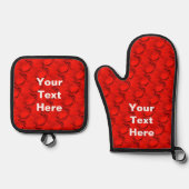 Empfindliche Herzen Ofenhandschuh & Topflappen-Set (Vorderseite)