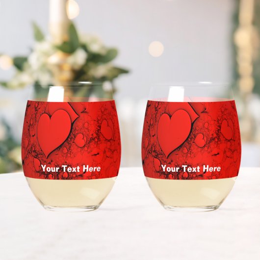 Empfindliche Herzen Weinglas Ohne Stiel (Insitu (Hochzeit))