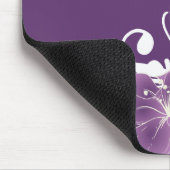 Empfindliche lila und weiße Blumen Mousepad (Ecke)