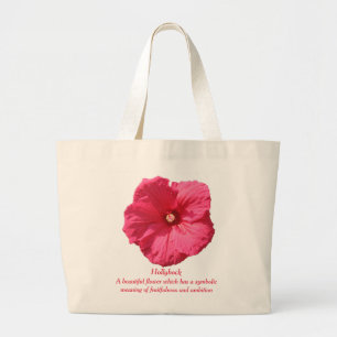 Empfindliche rosa Hollyhock-Fruchtbarkeit und Jumbo Stoffbeutel