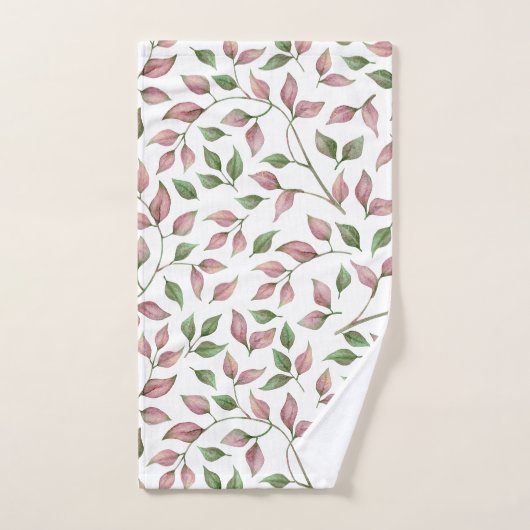 Empfindliche rosa und grüne schleppende Reben Badhandtuch Set (Handtuch)