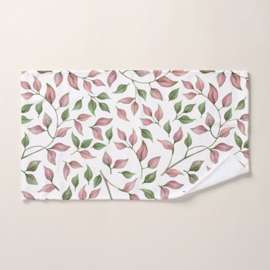 Empfindliche rosa und grüne schleppende Reben Badhandtuch Set (Handtuch)