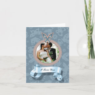 Empfindliche Schmetterlings-Foto-Gruß-Karte Karte