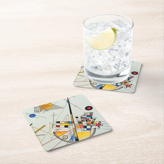 Empfindliche Spannung durch Wassily Kandinsky Rechteckiger Pappuntersetzer (Vor Ort)