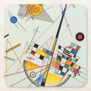 Empfindliche Spannung durch Wassily Kandinsky Rechteckiger Pappuntersetzer