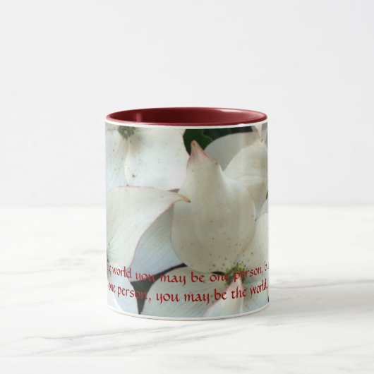 Empfindliche weiße BlumenTasse Tasse (Zentrum)