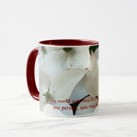 Empfindliche weiße BlumenTasse Tasse (Vorderseite Links)