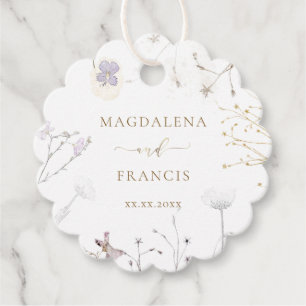 empfindliche Wildblumen Gastgeschenk Hochzeit Tags Geschenkanhänger