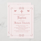 Empfindlicher Rahmen Rosé religiöse Einladung (Vorne/Hinten)