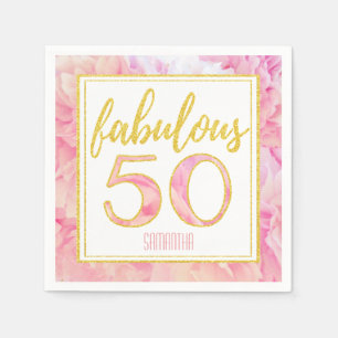 Empfindlicher rosa Glitzer des Goldfabelhafte 50 Serviette