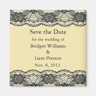 Empfindlicher und Lacy Save the Date Magnet (Gelb)
