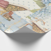 Empfindlicher Vintager Franzosen Badezimmer-Dekor Geschenkpapier (Ecke)