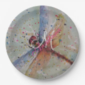 EMPFINDLICHES DRACHE-FLIEGEN-MONOGRAMM-PARTY PAPPTELLER (Vorderseite)