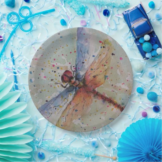 EMPFINDLICHES LIBELLEN-PARTY PAPPTELLER (Party)