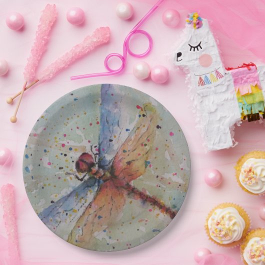 EMPFINDLICHES LIBELLEN-PARTY PAPPTELLER (Party)