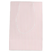 Empfindliches rosa Streifen-kundenspezifisches Mittlere Geschenktüte (Rückseite)