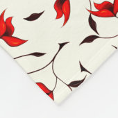 Empfindliches rotes Blumen-Muster Fleecedecke (Ecke)