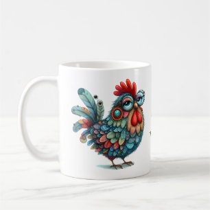 Empfohlen. Nicht. Touch. Folk Art Chicken oder Roo Kaffeetasse