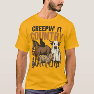 Empfohlene Creepin' IT Country DTF Wärmeübertragun T-Shirt