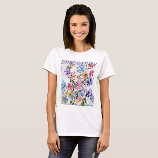 EMPFOHLENE WASSERFARBE-BLUME T-Shirt (Vorne ganz)