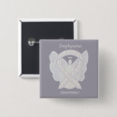 Emphysema Awareness Angel Pearl Ribbon Custom Butt Button (Vorne & Hinten)