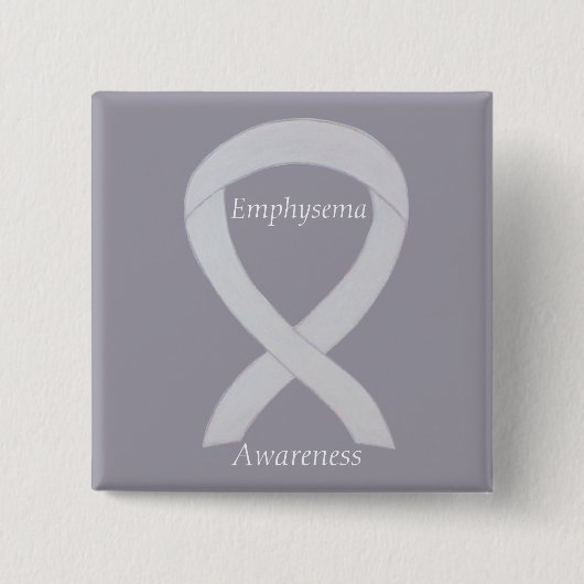 Emphysema Awareness Pearl Ribbon Custom Button (Vorderseite)
