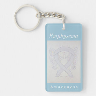 Emphysema Awareness Pearl White Ribbon Schlüsselan Schlüsselanhänger