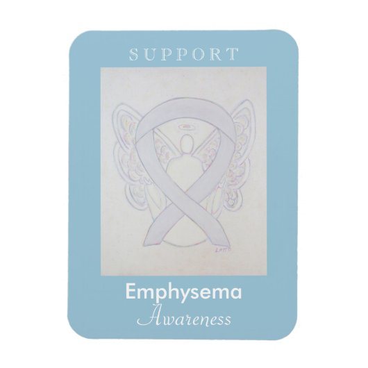 Emphysema Awareness Ribbon Angel Custom Magnet (Vertikal)