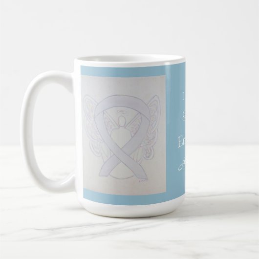 Emphysema Awareness Ribbon Angel Custom Tasse (Links)