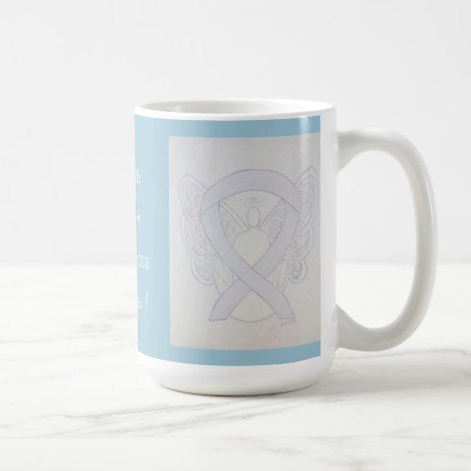 Emphysema Awareness Ribbon Angel Custom Tasse (Rechts)