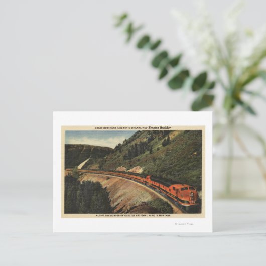 Empire Builder Train Postkarte (Stehend Vorderseite)