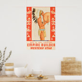 Empire Builder - Western Star - Vintage Travel Poster (Küche)