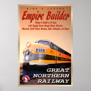 Empire Builder Zug Great Northern Railway Retro Poster