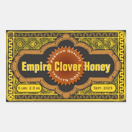Empire Clover Large Honey Jar Rechteckiger Aufkleber (Vorderseite)