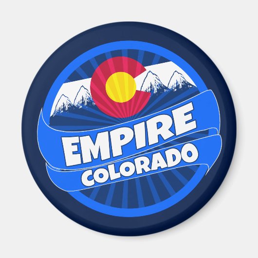 Empire Colorado Fahne platzte runder Magnet (Vorne)