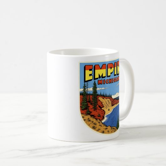 Empire Michigan Vintag Kaffeetasse (VorderseiteRechts)