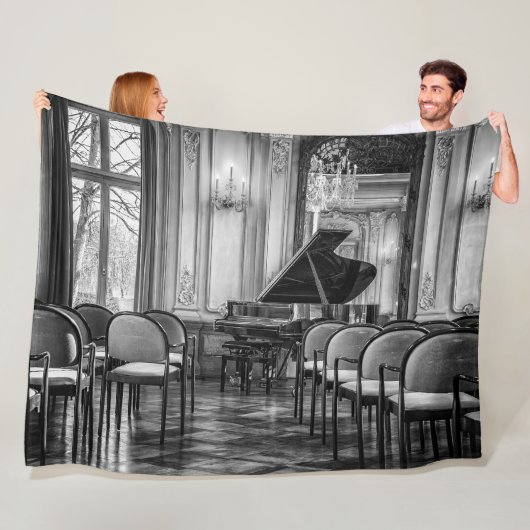 Empire Notes Black and White Music Foto Fleecedecke (Beispiel)
