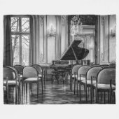 Empire Notes Black and White Music Foto Fleecedecke (Vorderseite (Horizontal))