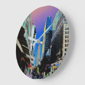 Empire Sate Gebäude vom 42. St New York Poster Große Wanduhr (Winkel)