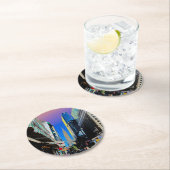 Empire Sate Gebäude vom 42. St New York Poster Runder Pappuntersetzer (Vor Ort)