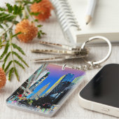 Empire Sate Gebäude vom 42. St New York Poster Schlüsselanhänger (Vorderseite rechts)