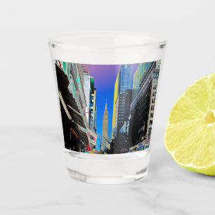 Empire Sate Gebäude vom 42. St New York Poster Schnapsglas