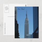 Empire State Blau Postkarte (Vorne/Hinten)