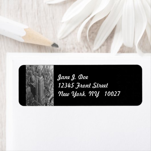 Empire State Bldg New York City NY Address Label (Insitu)