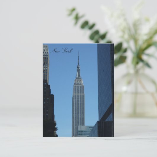 Empire State Blue Postkarte (Stehend Vorderseite)
