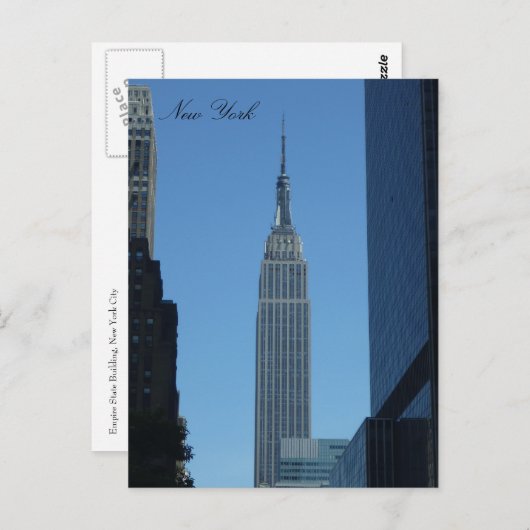 Empire State Blue Postkarte (Vorne/Hinten)