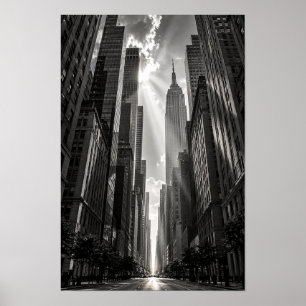 Empire State Building New York Schwarz-Weiß-Wandbi Poster