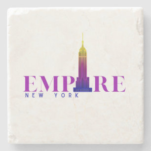 Empire State Building-New York-Vibrant Purple- Steinuntersetzer