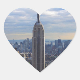 Empire State Building NYC, NY Herz-Aufkleber
